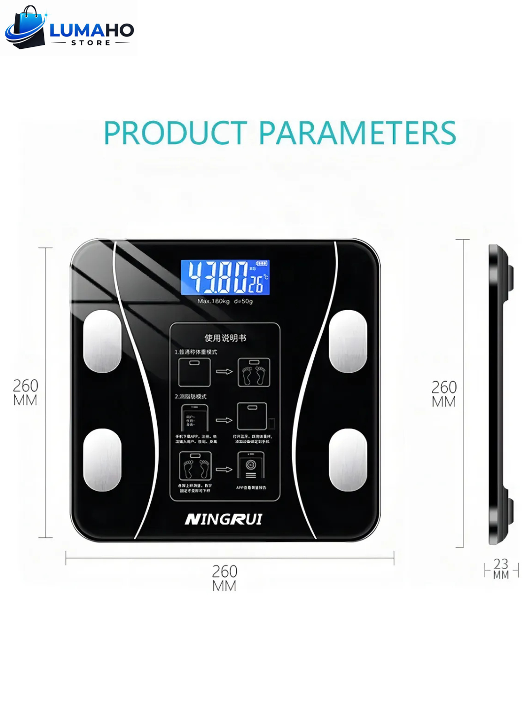 BASCULA DIGITAL CON BLUETOOTH|